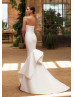 Strapless Sweetheart Neck Ivory Satin Ruffle Wedding Dress Strapless Sweetheart Neck Ivory Satin Ruffle Wedding Dress
